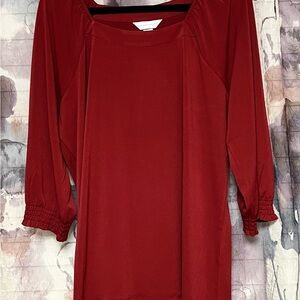 Christopher and Banks Women’s Blouse Size XL, Rustic Red, Versatile Shoulder